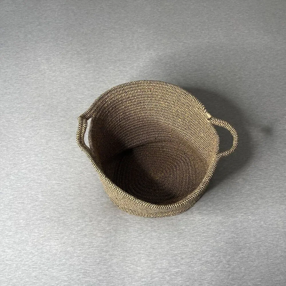 Target Cotton Rope 15” Round Storage Handles Basket
